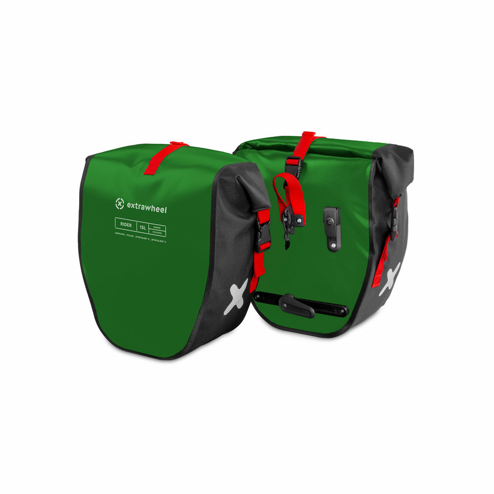 Fahrradtasche 30 Liter RIDER grün schwarz Kopie