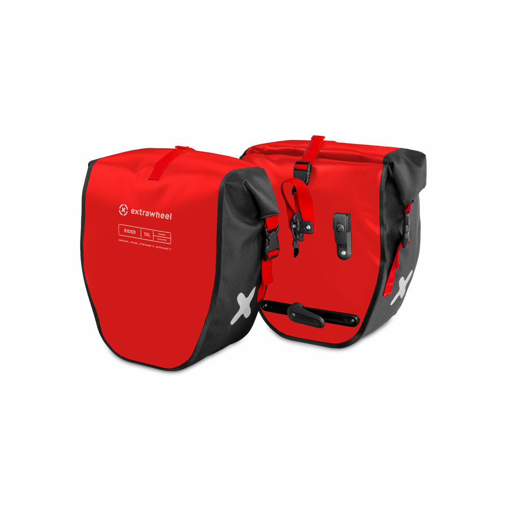Fahrradtasche 30 Liter RIDER rot schwarz