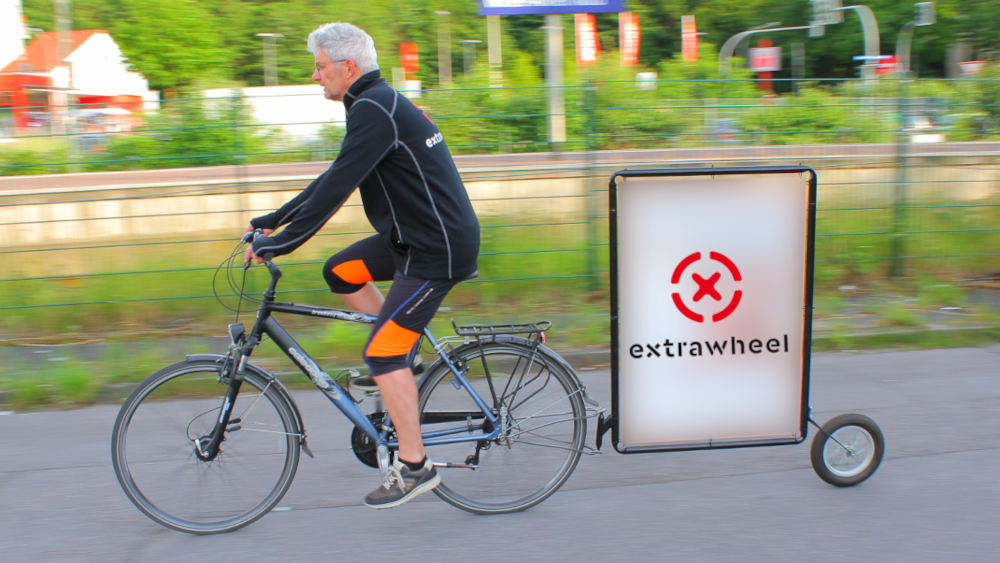 Radwerbung mit Extrawheel